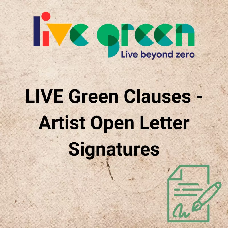 UK – Live publie une lettre ouverte aux artistes pour qu’ils adoptent des clauses vertes