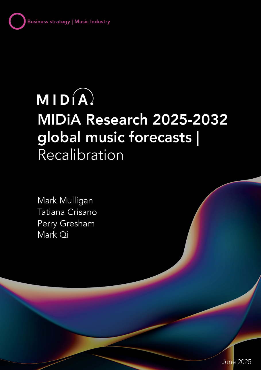 Midia prédit que la musique enregistrée représentera un marché de 110,8 Md$ d’ici 2032