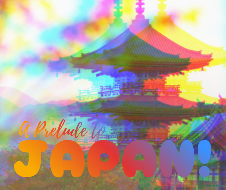 Temple japonais, avec l'inscription : Prelude to Japan